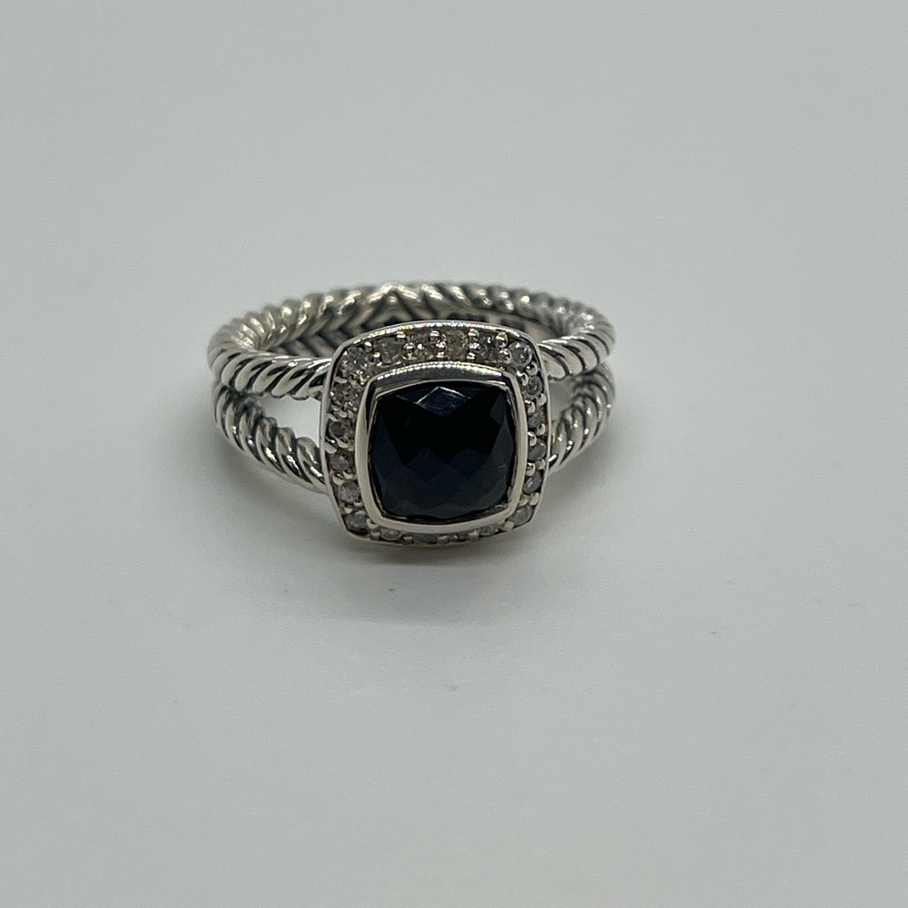 David Yurman Black Onyx Petite Albion Ring - Picture 3 of 7
